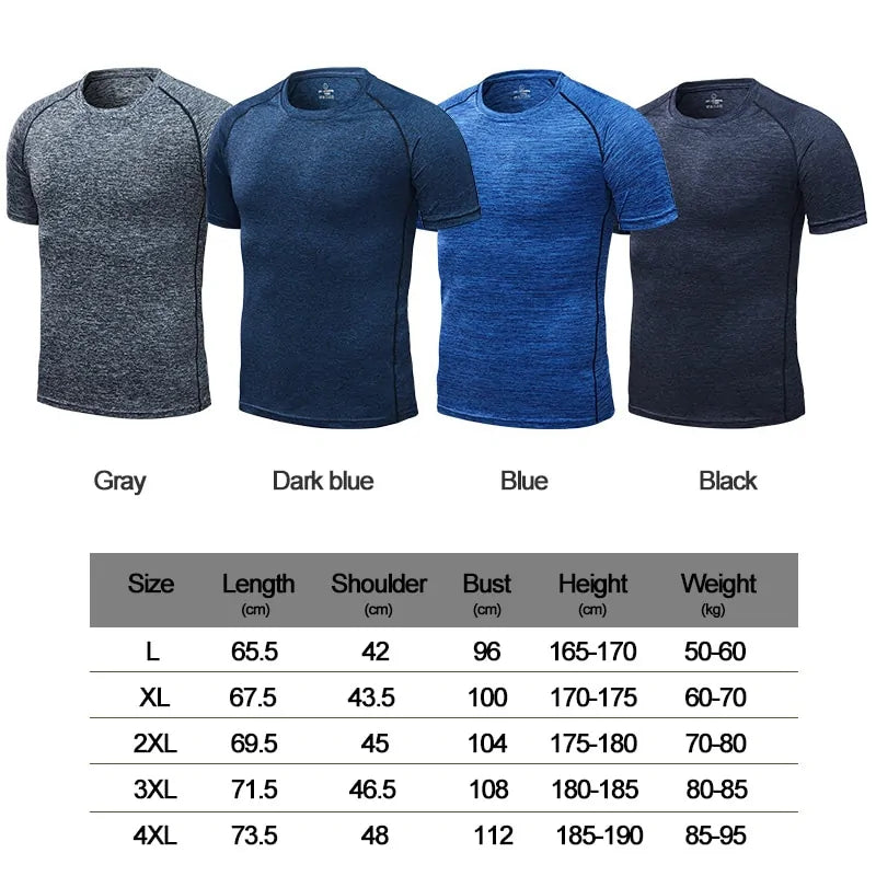 Men's Quick Dry Compression Running T-Shirts: Fitness & Soccer Sportswear